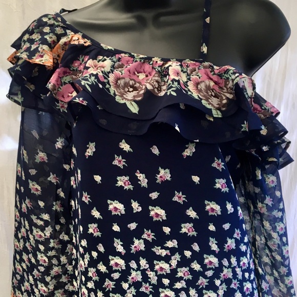 Loveriche One Shoulder Boho Floral Dress Small NWT - Picture 6 of 8